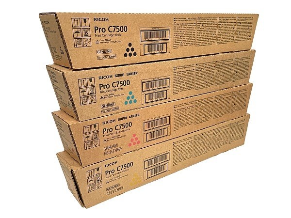 Genuine Ricoh Pro C7500 CMYK Toners Set 828647 / 828648 / 828649 / 828650 - 67K