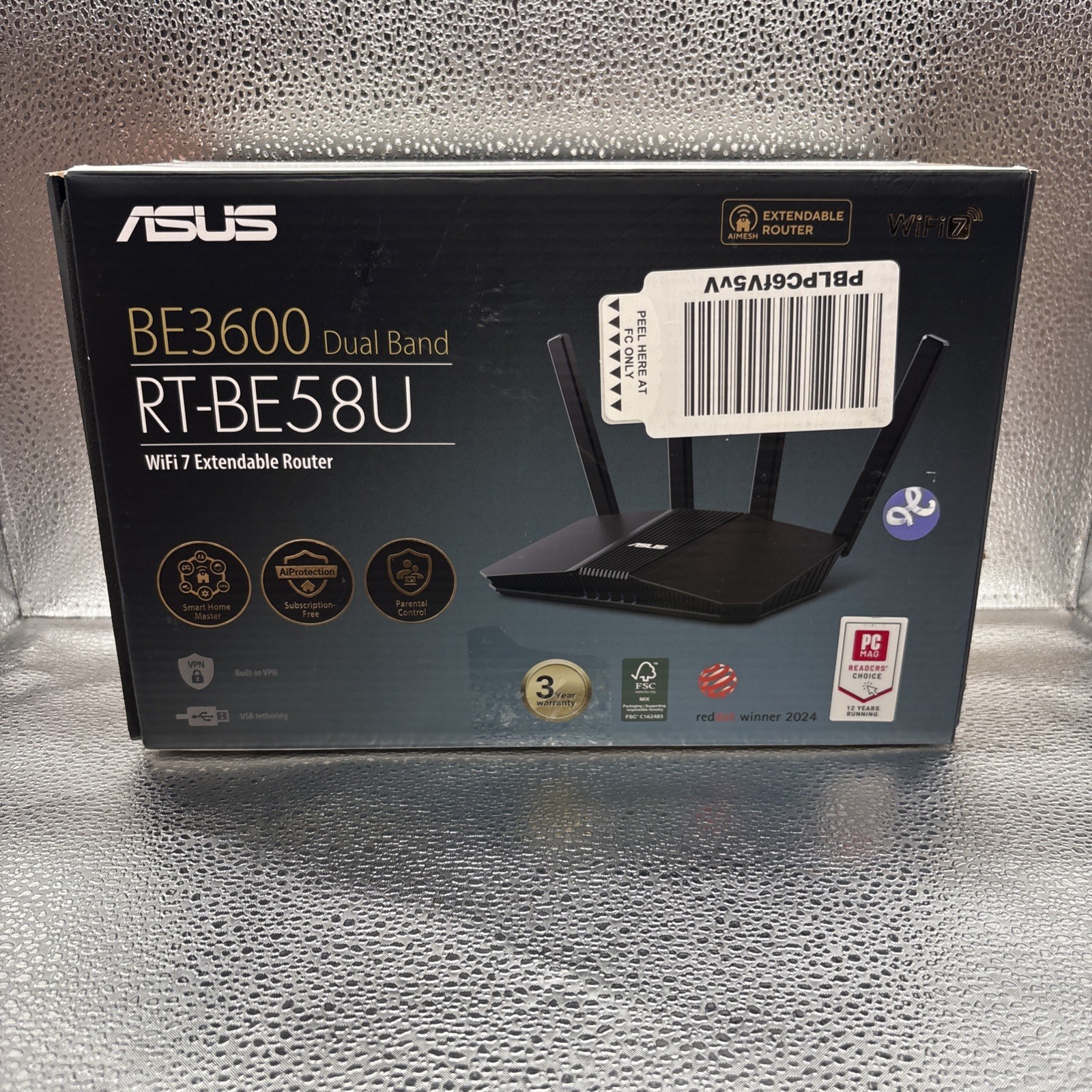 ASUS RT-BE58U WiFi 7 AiMesh Extendable Router, 4K-QAM, MLO, AI Detection 2.5G WA