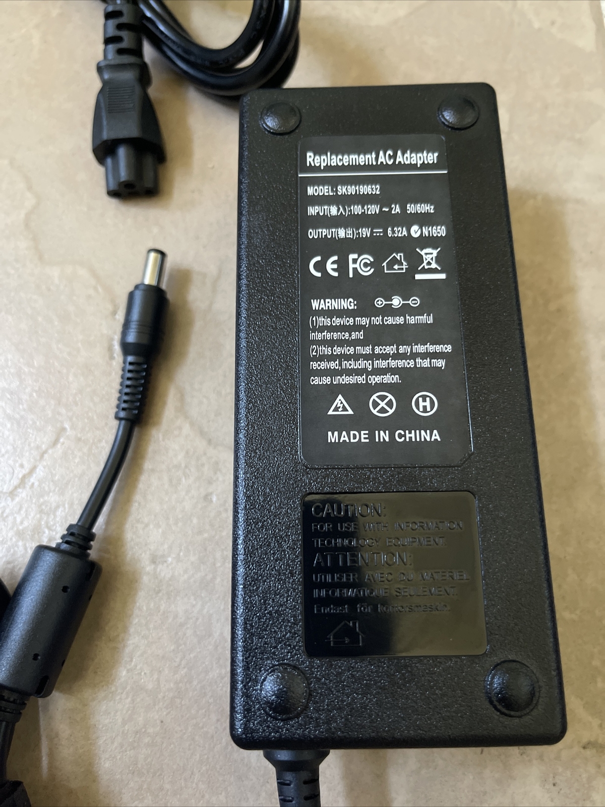 SK90190632 Replacement AC Adapter Power for HP 19V 6.32A Output Various HP Model