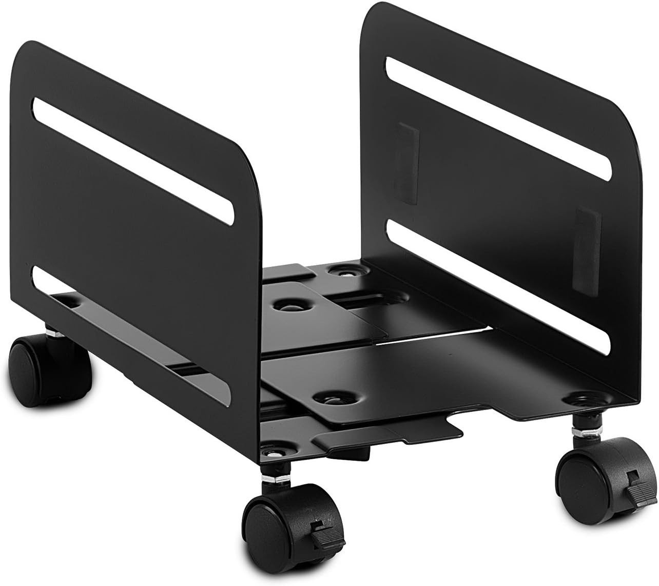 Mount-It Computer Tower Stand, Adjustable Heavy-Duty Steel PC Stand, Black | Fi