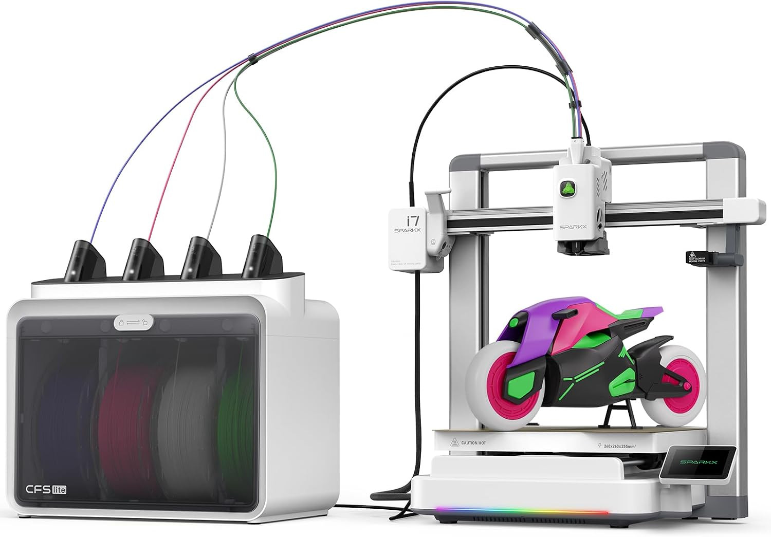 SPARKX I7 Combo 3D Printer, Multi Color with CFS Lite High Speed AI Photo-To-3D