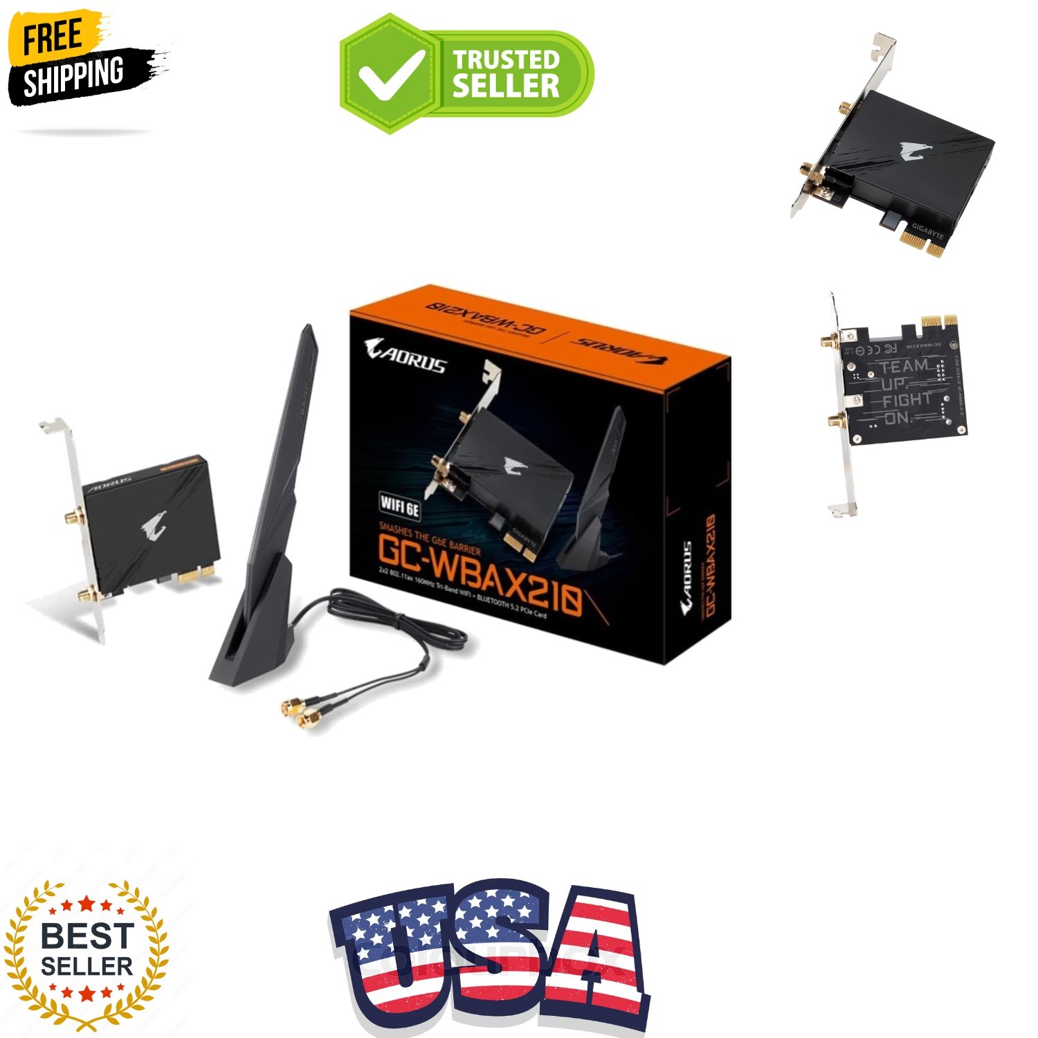 WiFi 6E GC-WBAX210 2x2 802.11ax/ Tri-Band WiFi/Bluetooth 5.2/ PCIe Expansion ...