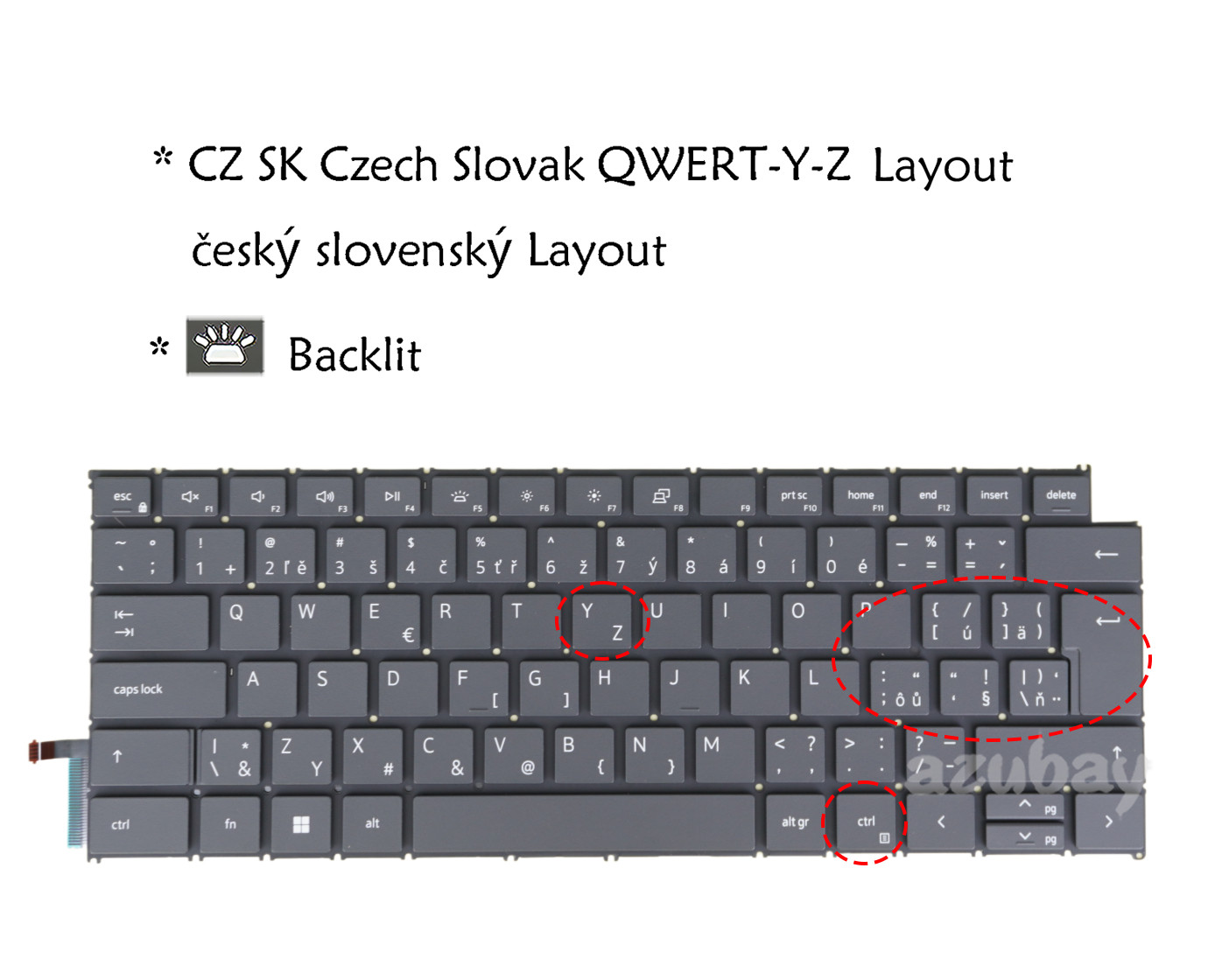 CS Czech Slovak Keyboard for DELL Inspiron 5440 5441 5445 7440 7445 7640 Backlit