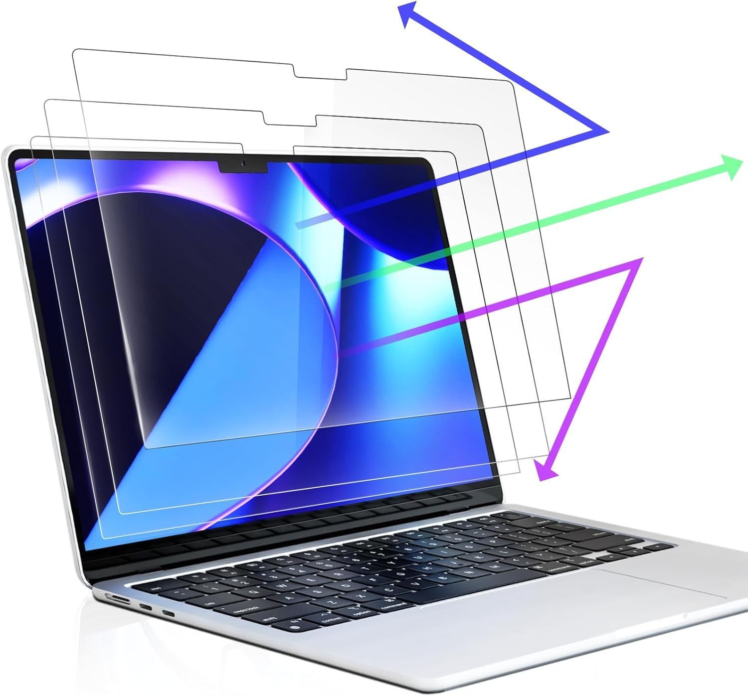 3-Pack Anti Blue Light Screen Protector for MacBook Air 13.6 Inch (2022-2025)