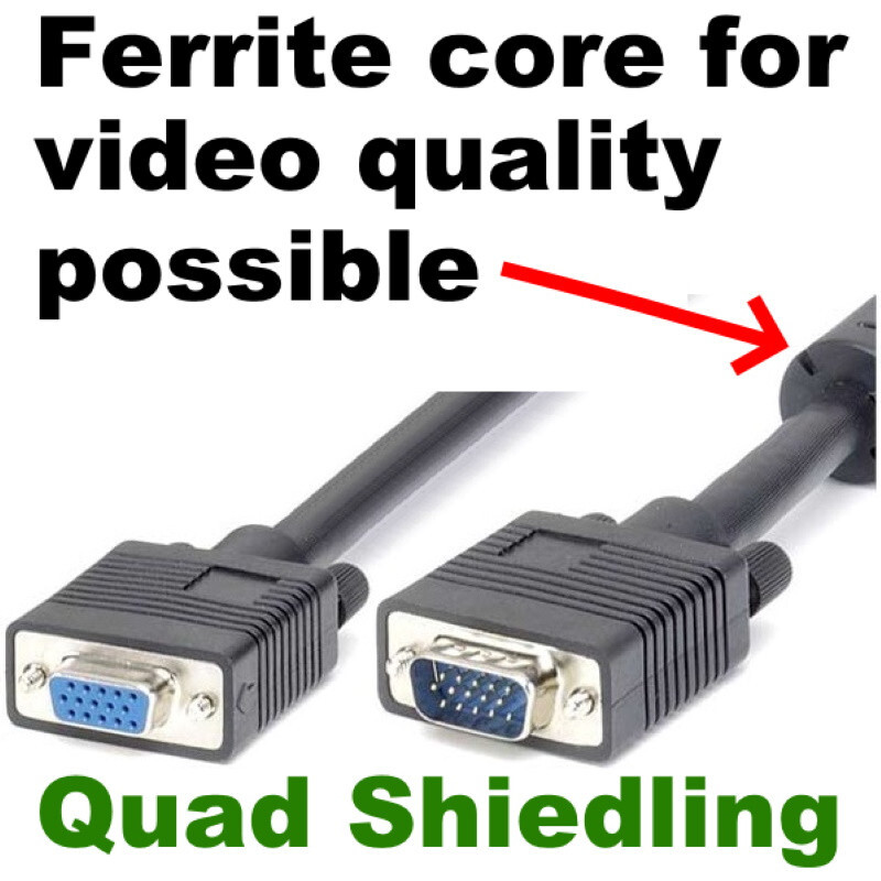 3DFX Voodoo 1 & 2 VGA Pass Through Loopback Cable 12" Male To Female 15-Pin