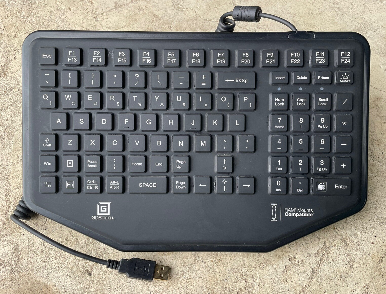 RAM MOUNTS RAM-KEY4-USB GDS KEYBOARD WITH 10-KEY NUMERIC PAD