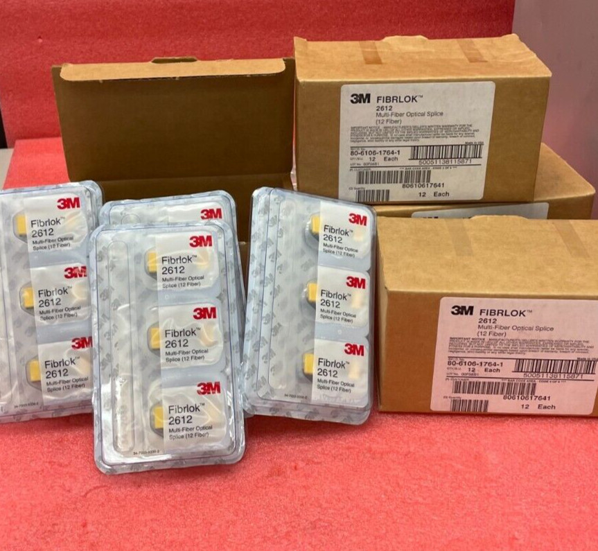 3M FIBRLOK 2612 (12 FIBER) MULTI FIBER OPTICAL SPLICE - 4 BOXES OF 12 EA.