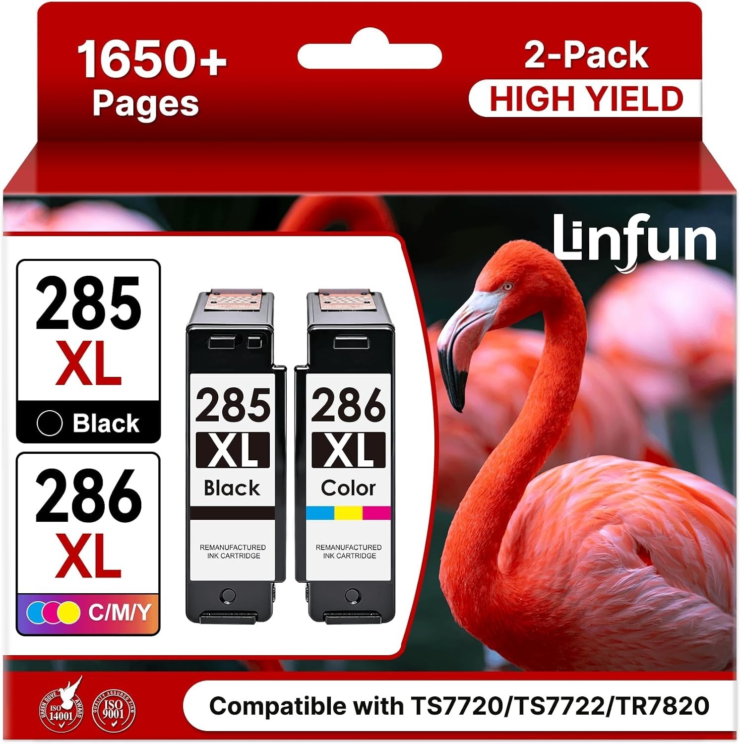 PG-285XL CL-286XL Ink Cartridges Compatible with Canon 285 286 4 Pack High Yield