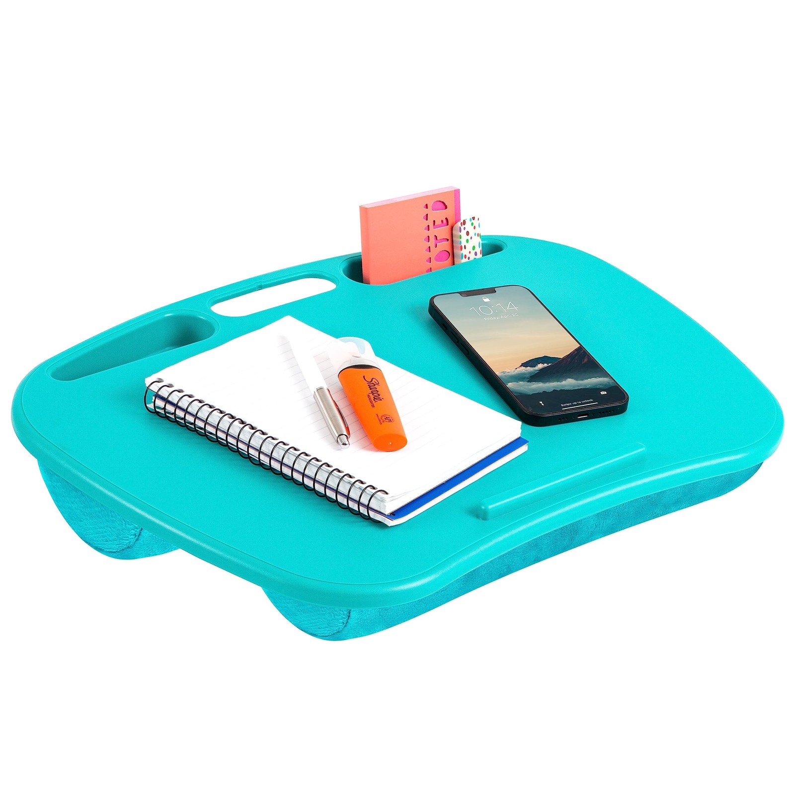 MyDesk Lap Desk Turquoise Fits 15.6 Inch Laptops Cushion Portable Tray