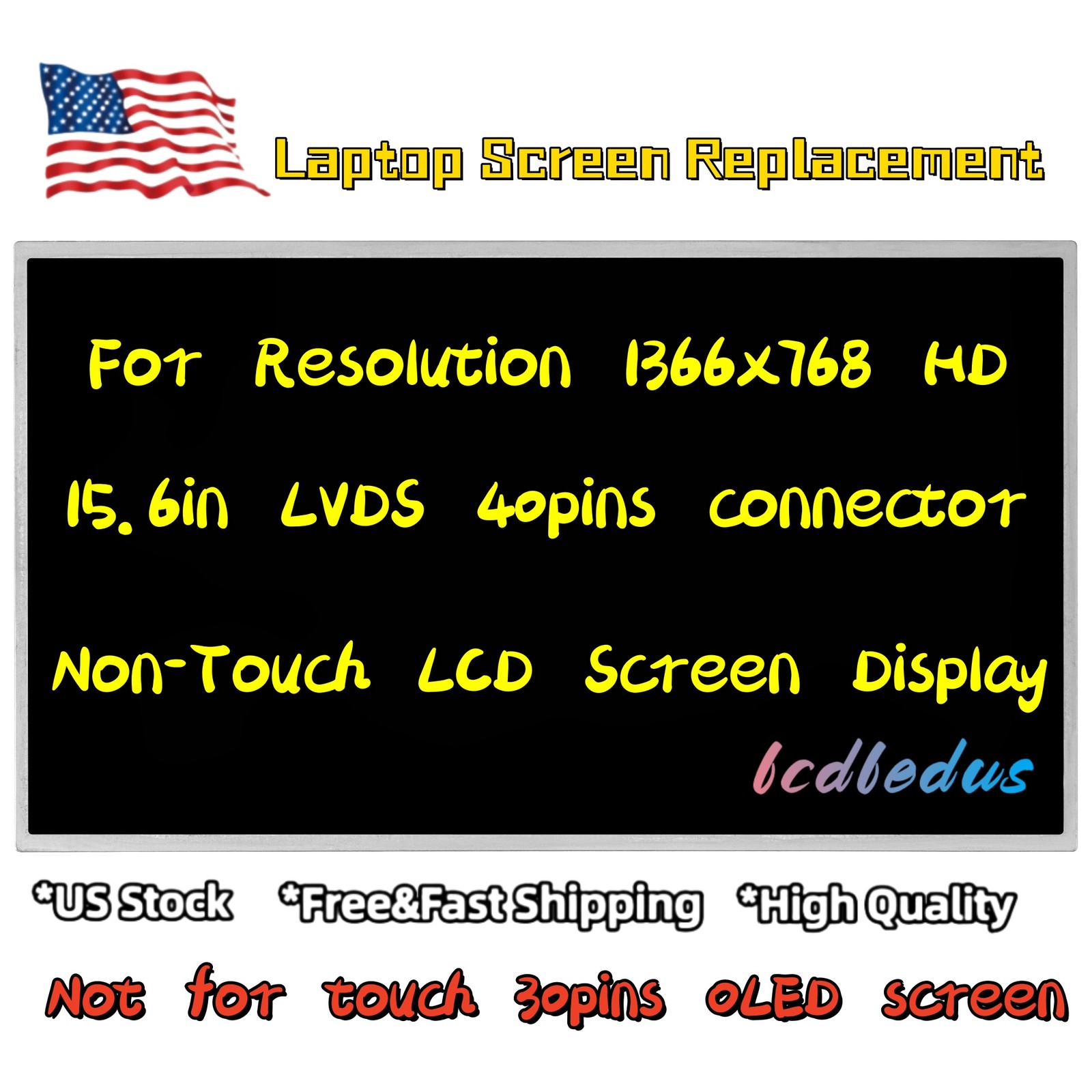 For Dell Vostro 1015 15.6" WXGA HD 40 PINS LED Non-Touch New LCD Screen Panel