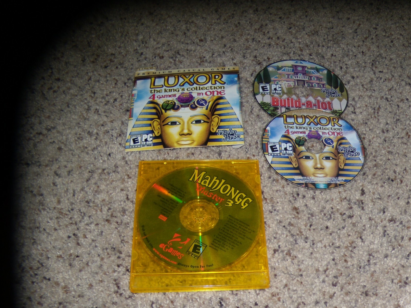 3 PC Games: Luxor The King's Collection, Mahjongg Master 3 & Build-a-lot