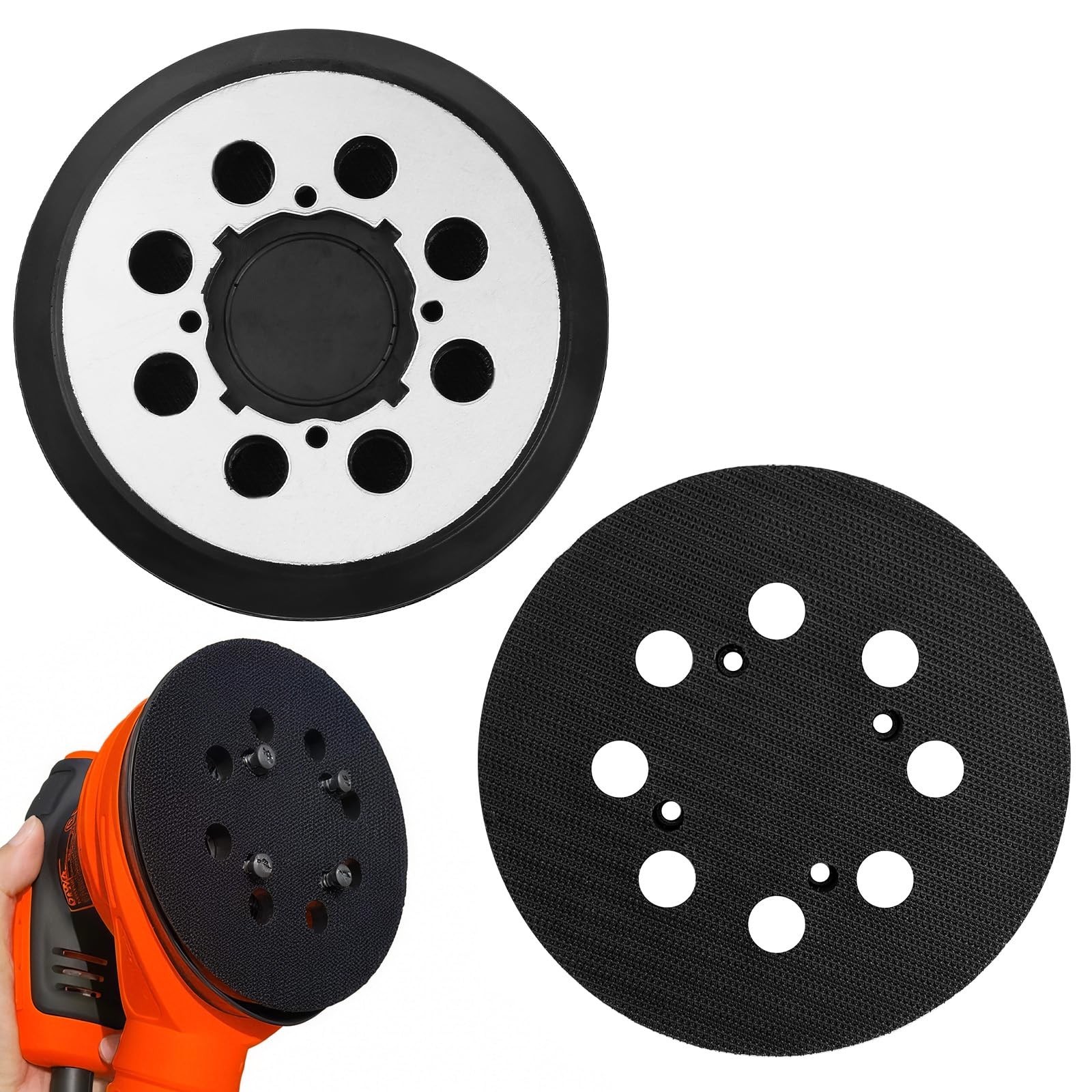 2 Pack Orbital Sander Replacement Pad for Dewalt 5 Inch 8 Hole Hook & Loop Sa...