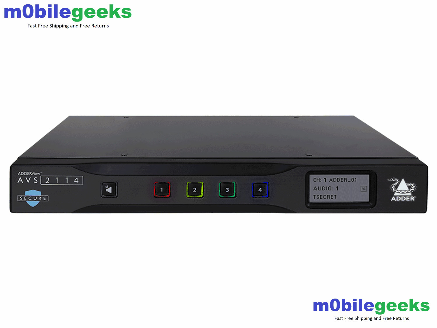 AdderView Secure AVS-2114 - KVM Audio Switch - 4 ports - New Open Box