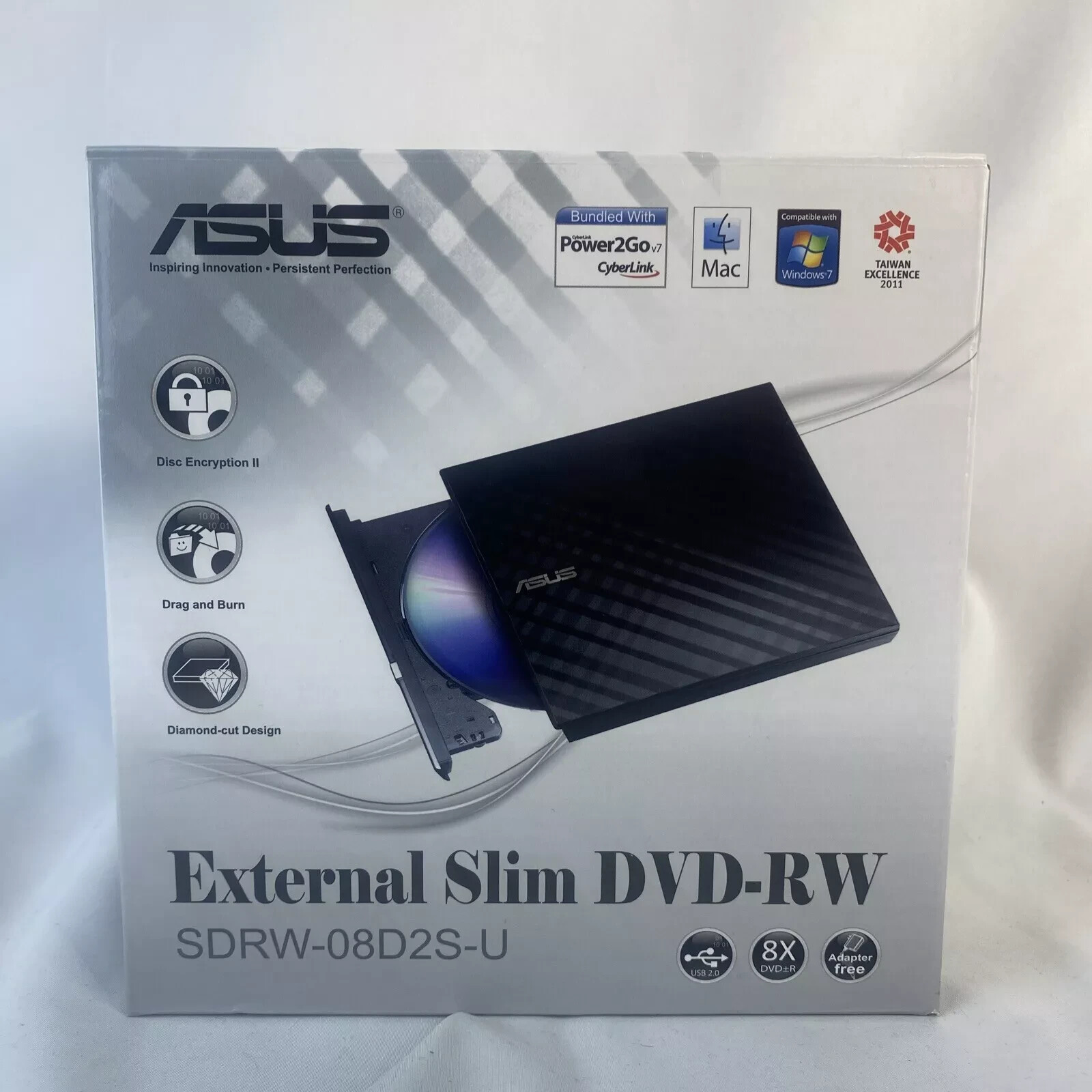 ASUS External Slim DVD-RW Drive SDRW-08D2S-U