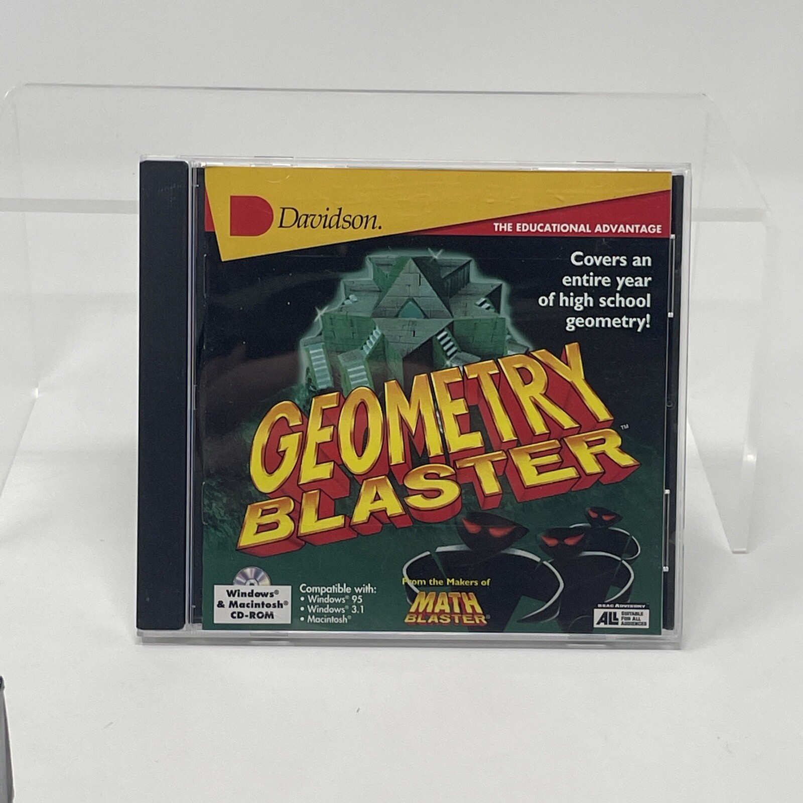 Davidson Geometry Blaster The Math Educational Advantage PC CD Rom Computer Game