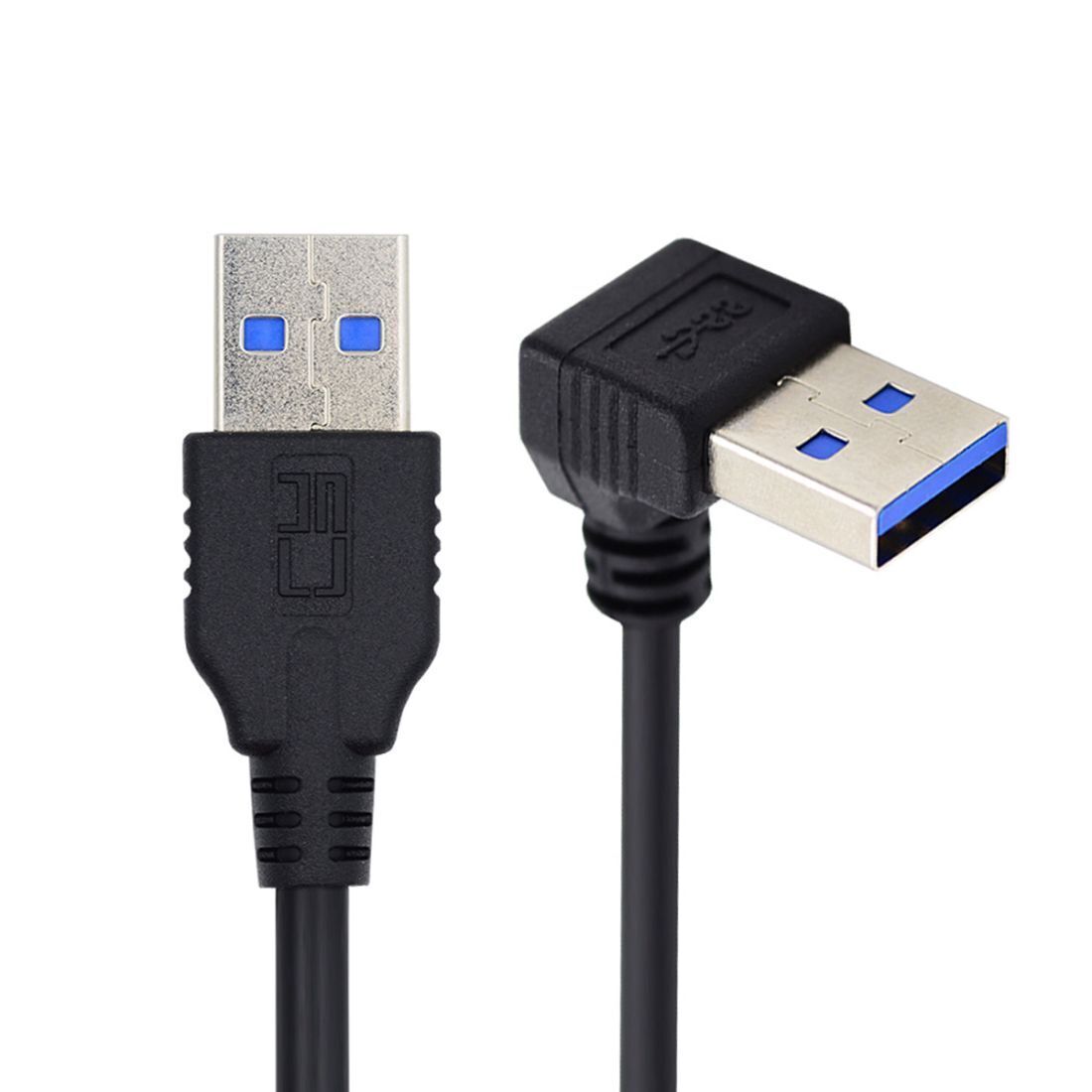 Jimier USB 3.0 Cable USB 3.0 Type A 90 Degree Angled Extension Data Cable 40cm