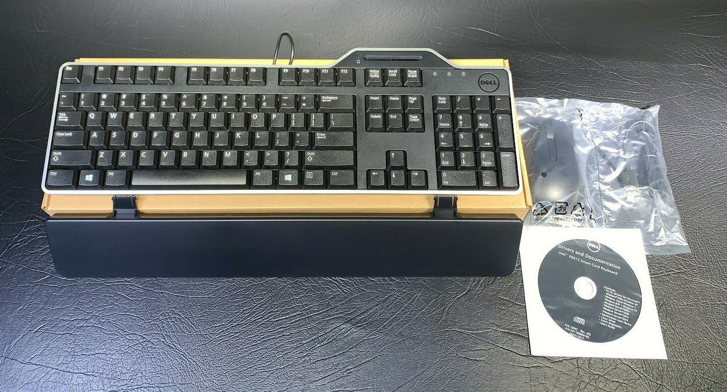 Dell Keyboard Smartcard USB KB813 with Dell Mouse MS116