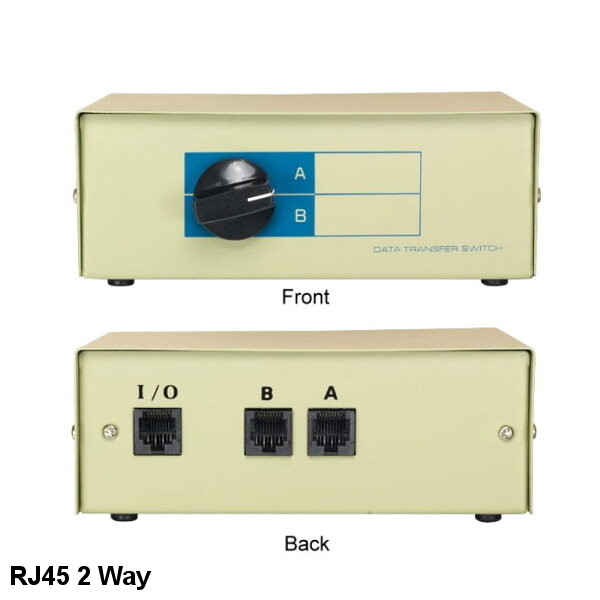 Kentek RJ45 2 Way Data Transfer Switch Box Network AB Rotary Network CAT5 CAT6