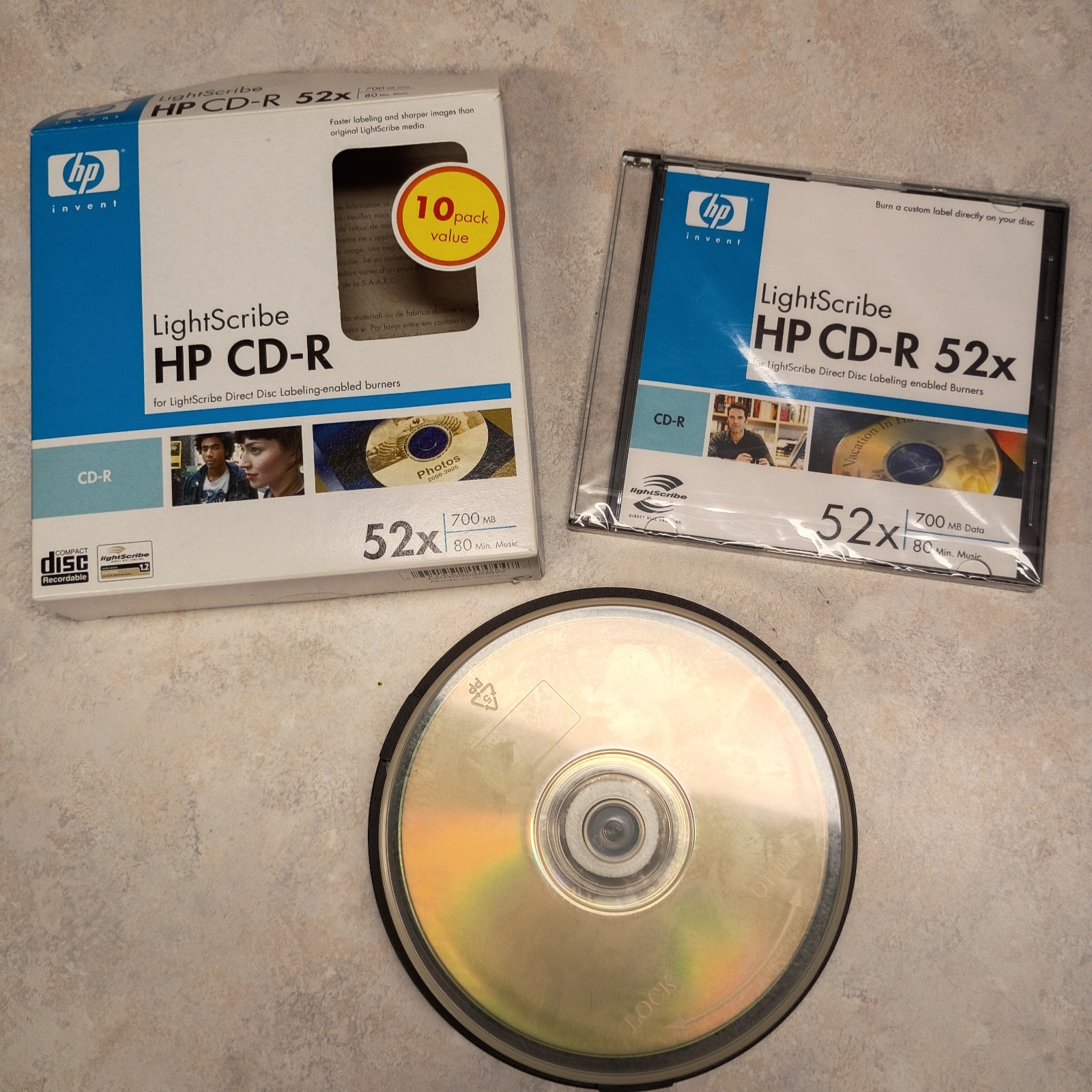 Mixed lot - HP LightScribe CD-R 52x 700MB 80 Min Blank Media Discs