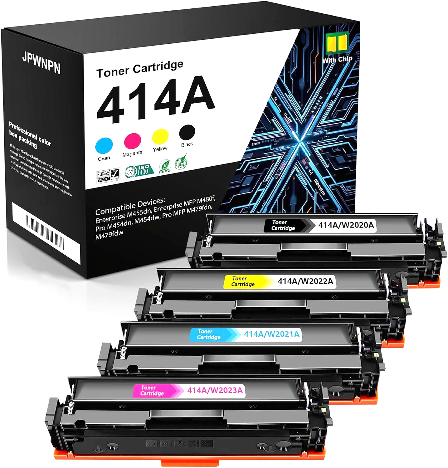414A Toner Cartridge for HP Color LaserJet Pro M454 M479 & Enterprise M455 M480