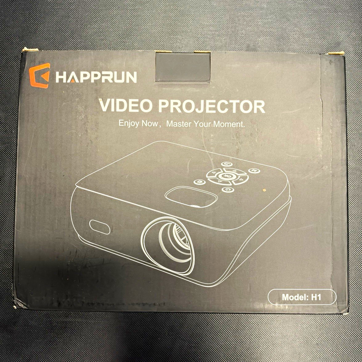 HAPPRUN H1 1080p Projector Bluetooth HDMI USB Built-in Speakers Black