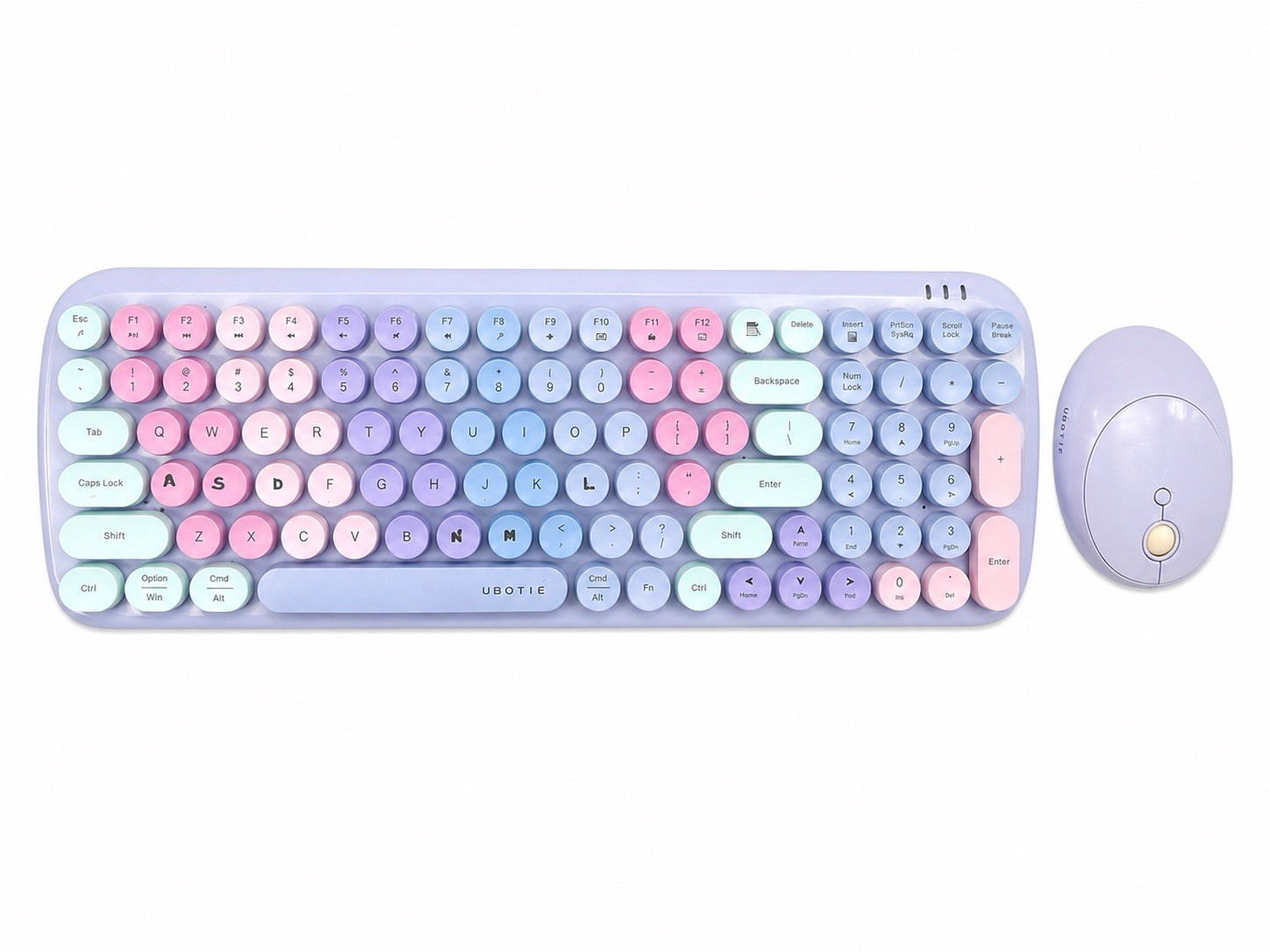 UBOTIE Compact Keyboard & Mouse Bundle QWERTY English Multicolor Purple