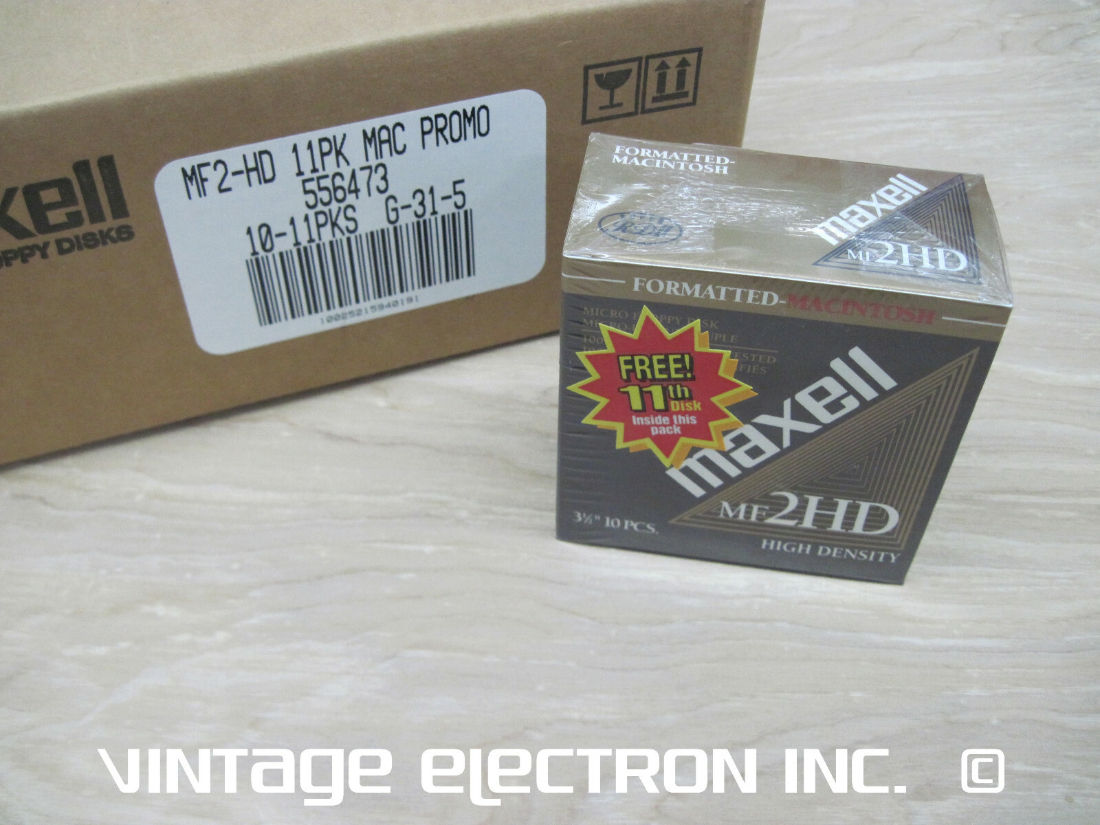 Maxell MF2HD 3-1/2" (3.5) High Density Floppy Disks - SEALED BOX 11 (MAC FORMAT)