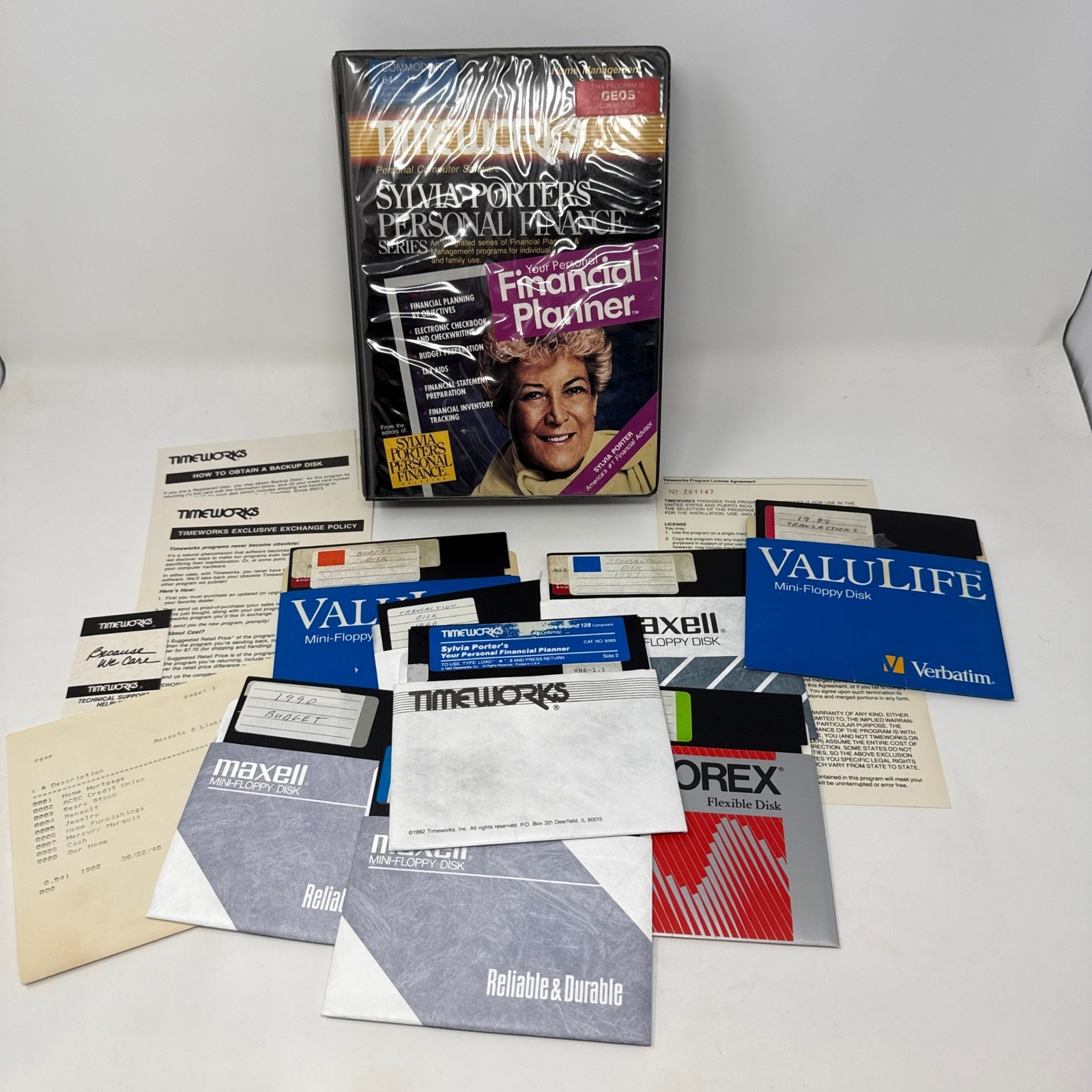 Timeworks Sylvia Porter Personal Financial Planner Commodore 64 128 Vintage C64