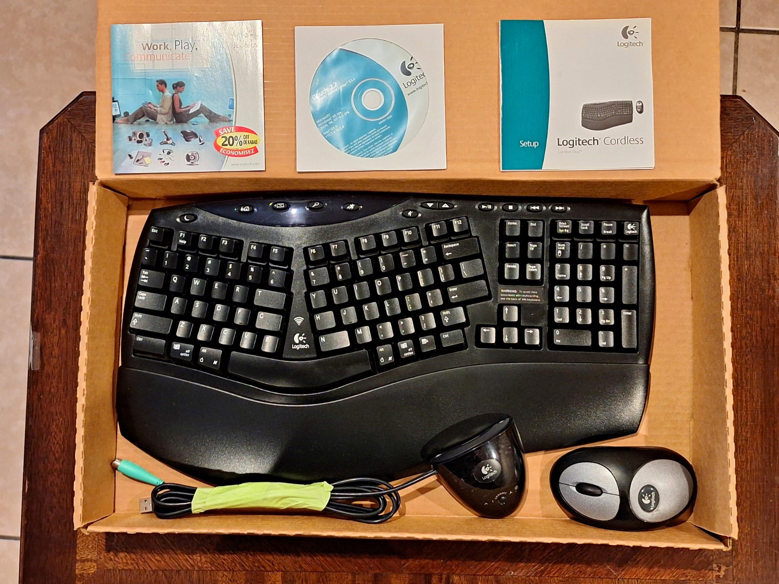Logitech Wireless Ergonomic Keyboard & Mouse Bundle Black/Silver English QWERTY