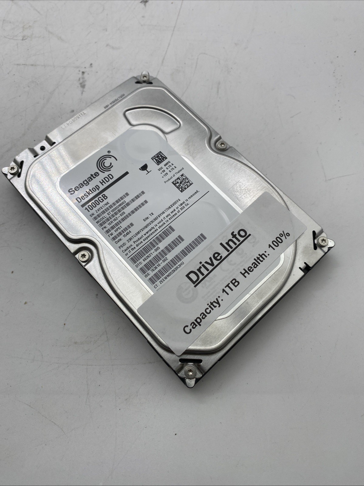 Seagate 3.5" ST1000DM003 1TB SATA III 6Gbps HDD 1SB102-023 100% Health