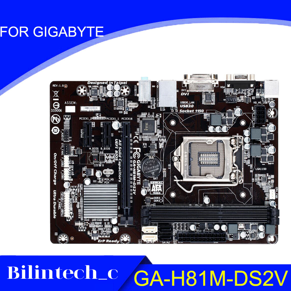 FOR GIGABYTE GA-H81M-DS2V H81 16G D-Sub+DVI-D DDR3 PCI-E 3.0 Motherbroad Test ok
