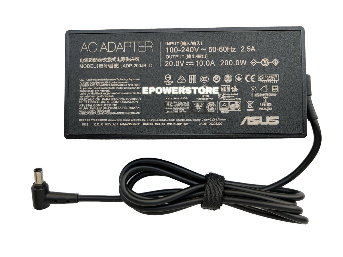 20V 10A 200W AC Power Adapter Charger For ASUS TUF Gaming A15 FA506QR Laptop