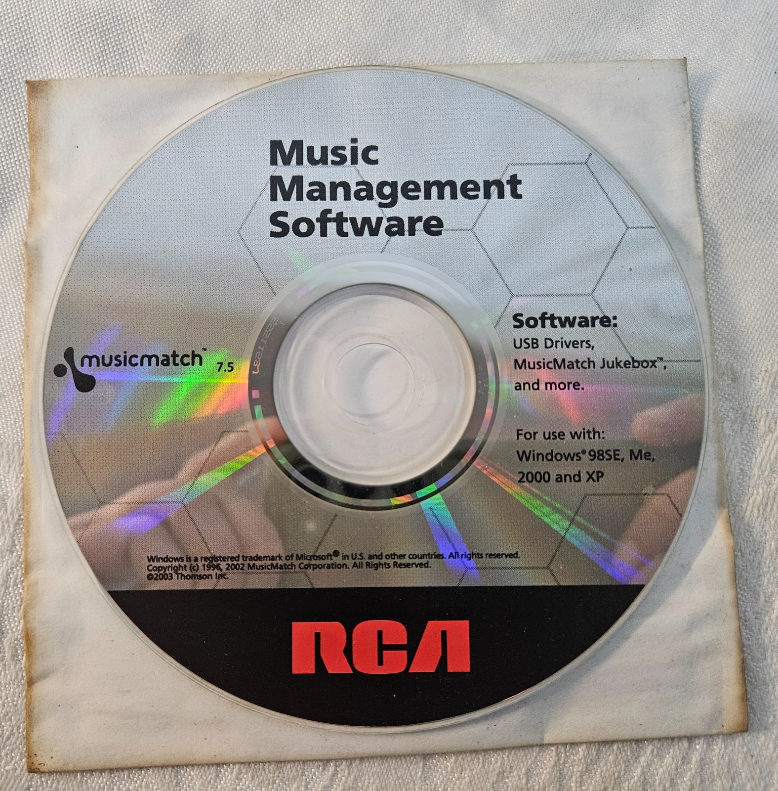 RCA Musicmatch 7.5 PC Music Management Software for Windows 98SE, Me, 2000, XP