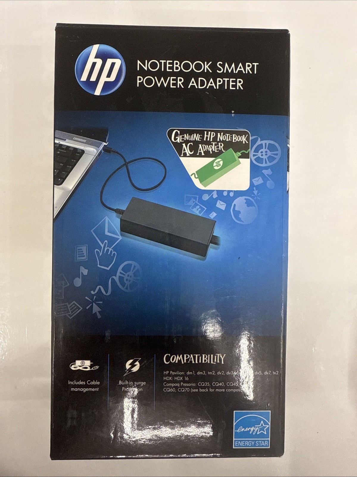 Genuine HP Notebook Compaq Smart AC Power Adapter 90W 19V KG298AA#ABA 489210-003
