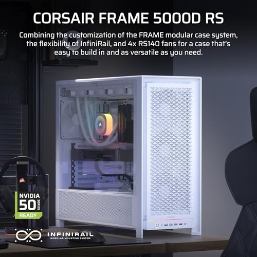 CORSAIR FRAME 5000D RS MODULAR HIGH AIRFLOW MID-TOWER PC CASE – 4X -  WHITE