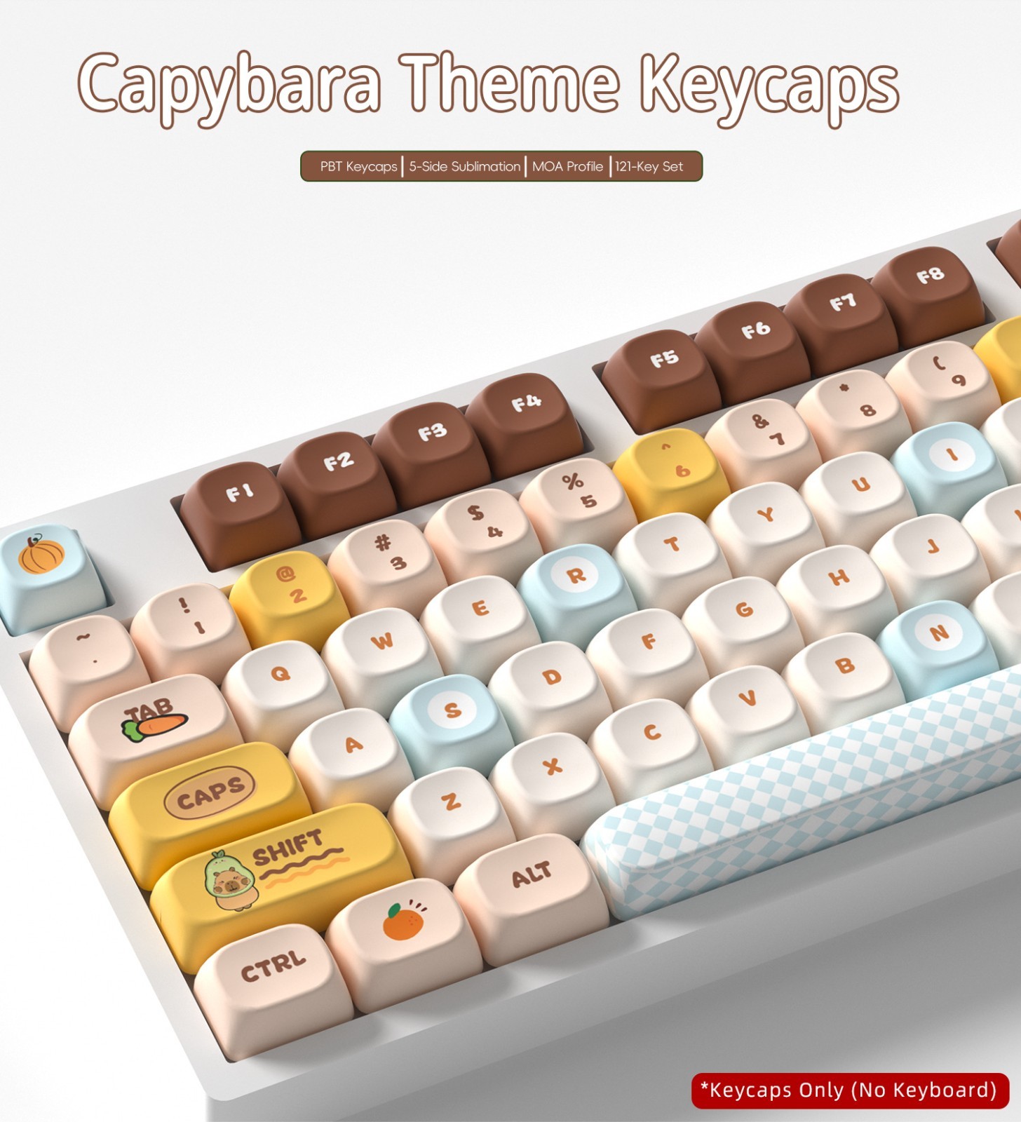 Capybara Keycaps MOA Profile PBT 121 Keys Dye Sub Mechanical Keyboard Set