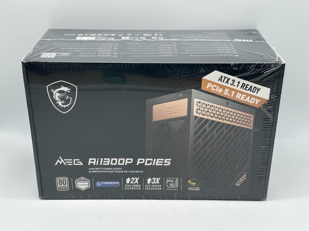 MSI MEG Ai1300P PCIe5 1300W 80 Plus Platinum Power Supply - Black