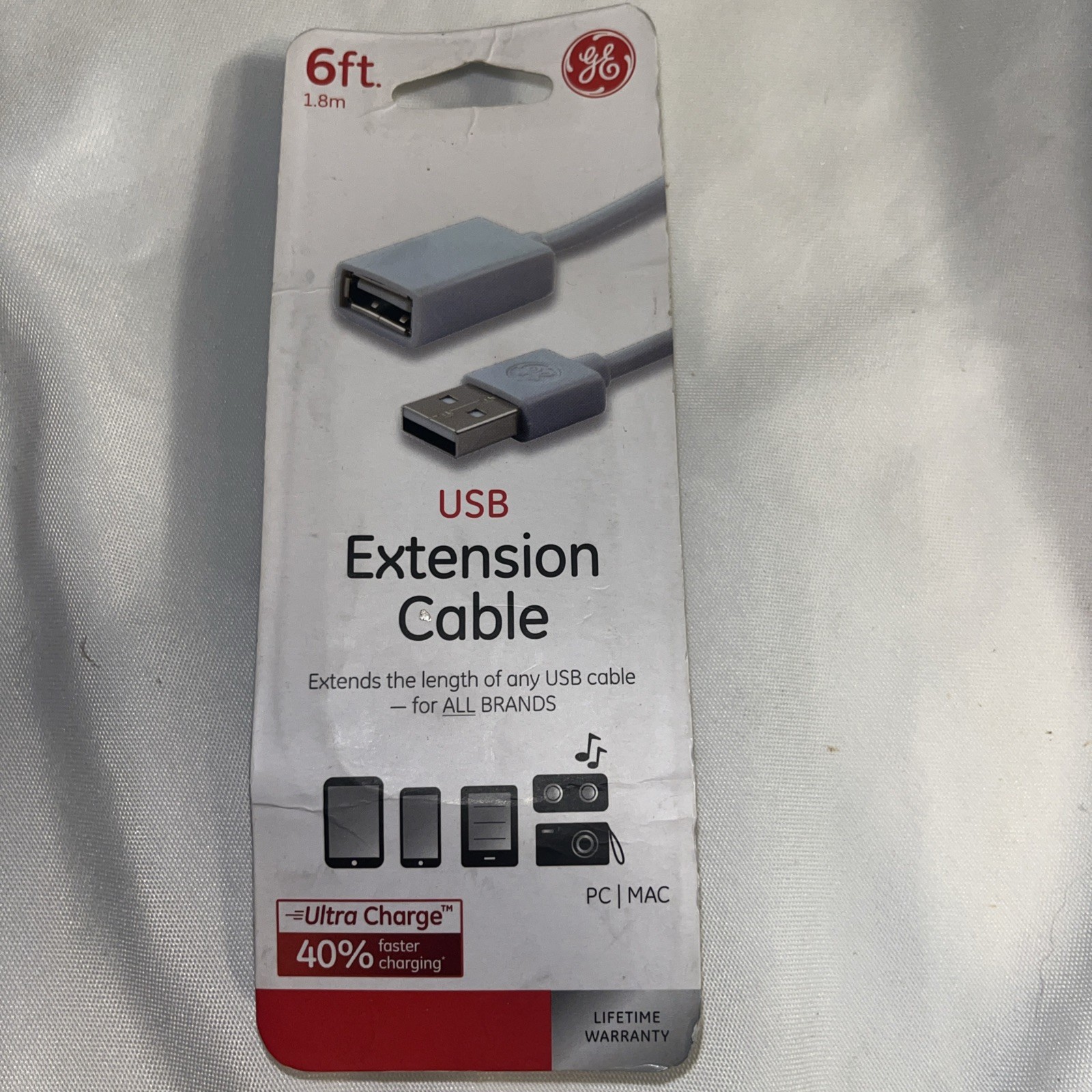GE 6ft USB Extension Cable Male To Female Desktop PC Mac