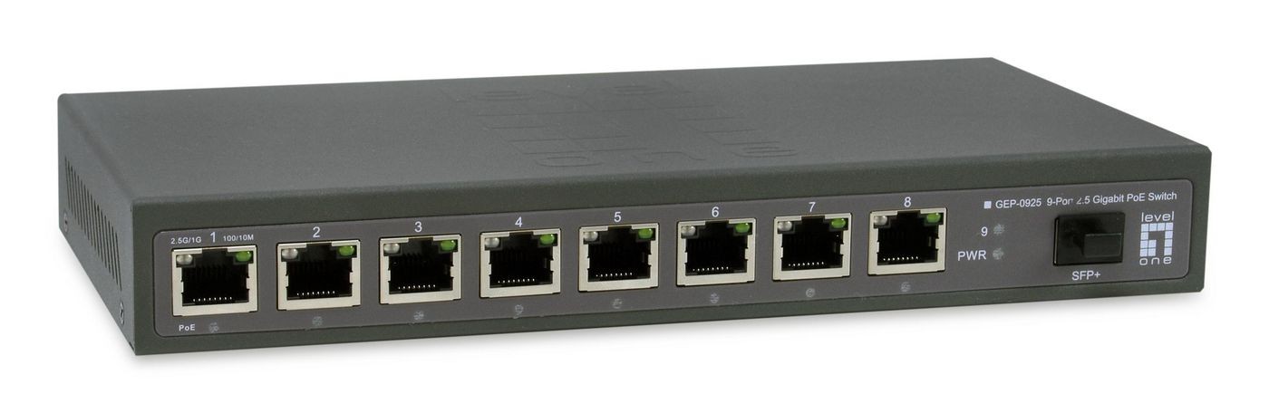 LevelOne GEP-0925 Network Switch Unmanaged 2.5G Ethernet (100/1000/2500) Po ~E~
