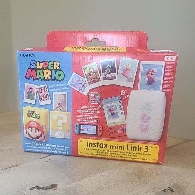FUJIFILM instax mini Link 3 Smartphone Printer With Super Mario Silicone Case