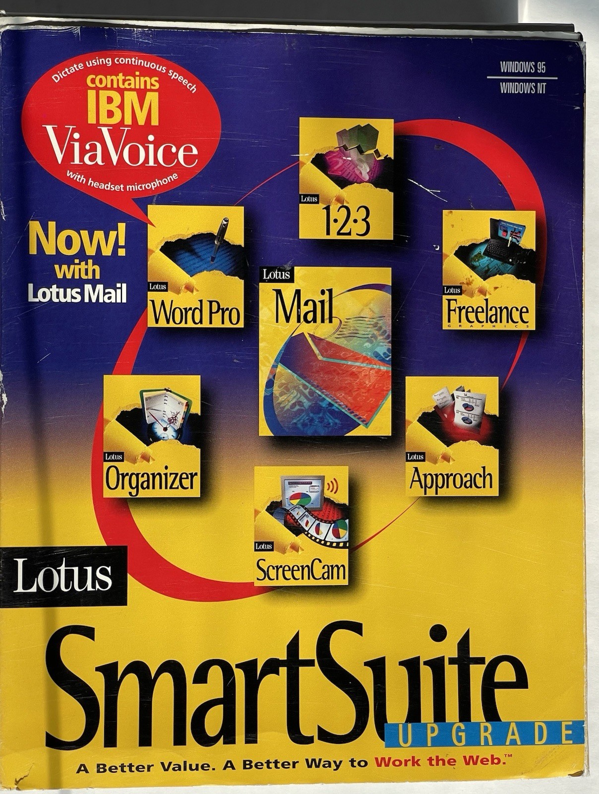Lotus Smartsuite 97 1-2-3 Word Pro Approach Freelance Graphics Windows 95 open 