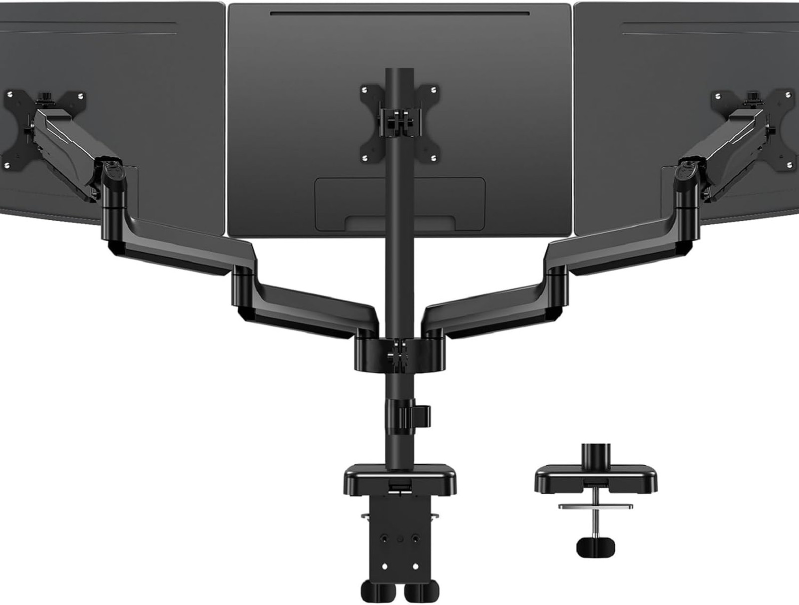 Triple Monitor Mount for 17-32 Inch Screens, Full Motion Desk Stand, Holds