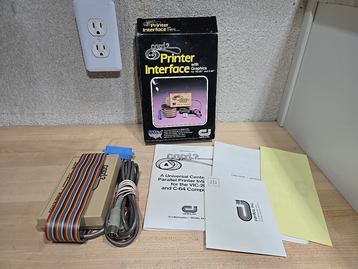 Vintage Printer Interface Vic-20 C-64 Cardco Cardboard Box Manual Commodore