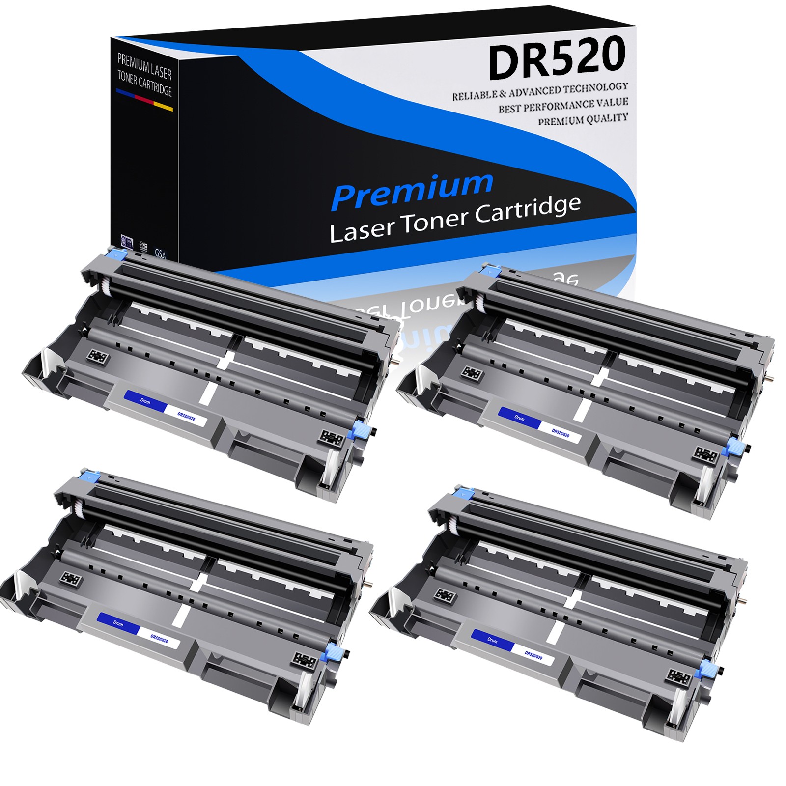 4Pack DR520 DR620 Drum Compatible For Brother HL-5240 DCP-8060 MFC-8460n HL-5250