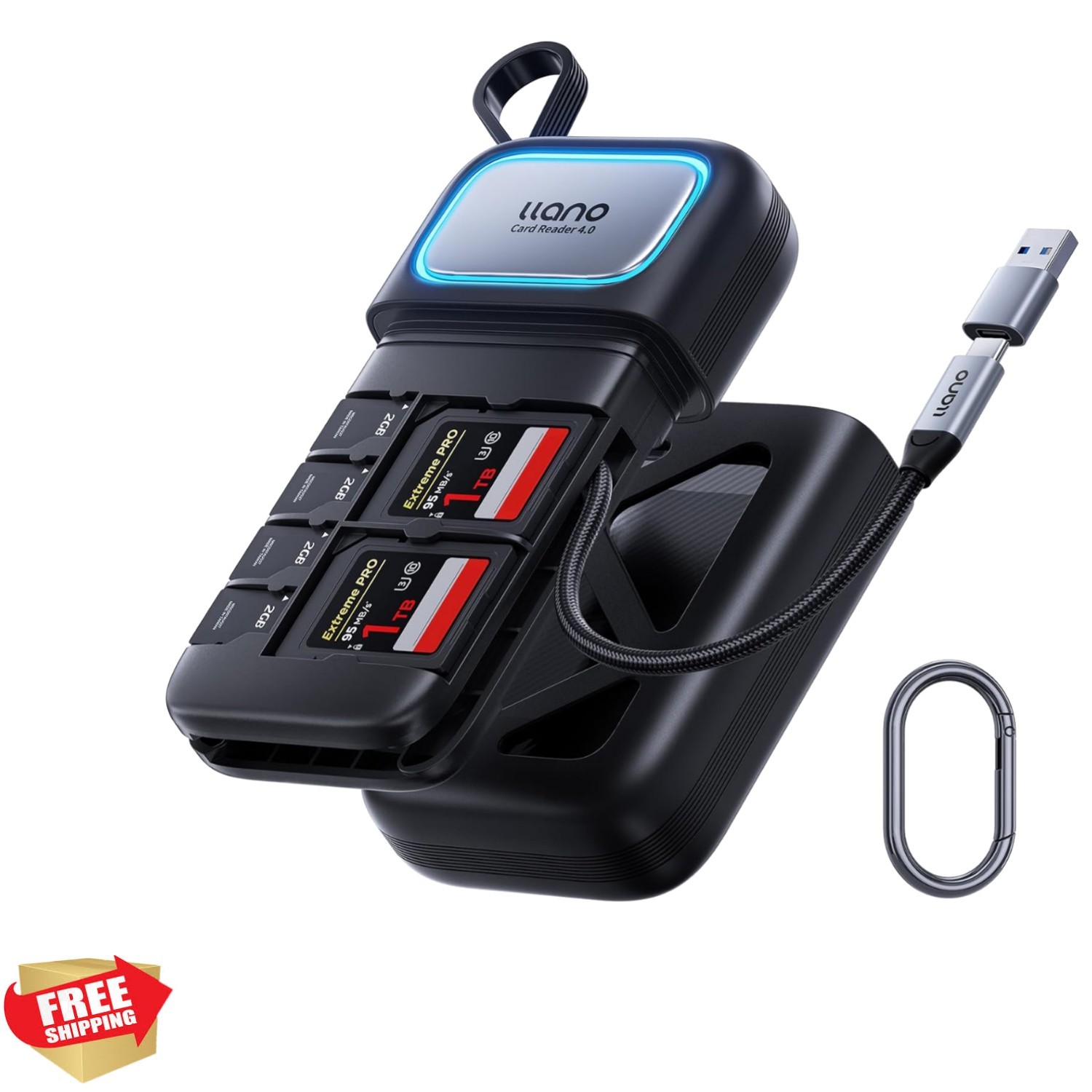 F15 2-in-1 High-Speed SD/Micro SD Card Reader AdapterUHS-II Supported,Holder ...