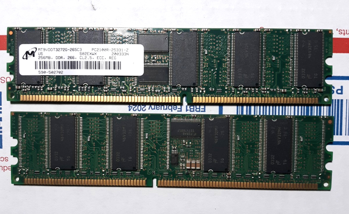 Micron MT9VDDT3272G-265C3 256MB DDR Server RAM Memory