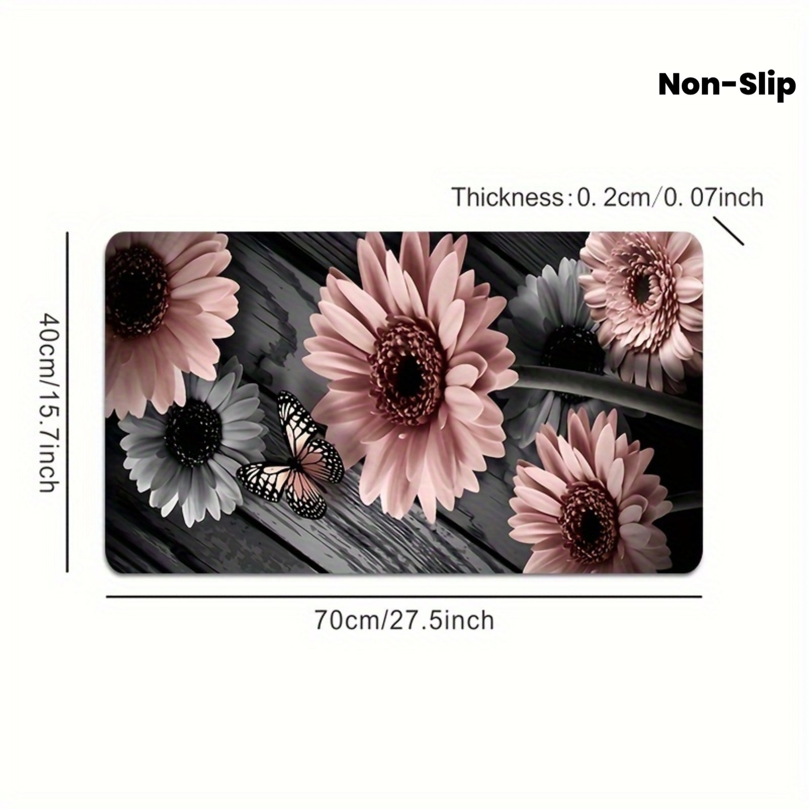1pc of Large Pink Floral Patterned Desk Mat, Suitable for Gaming And Office Us