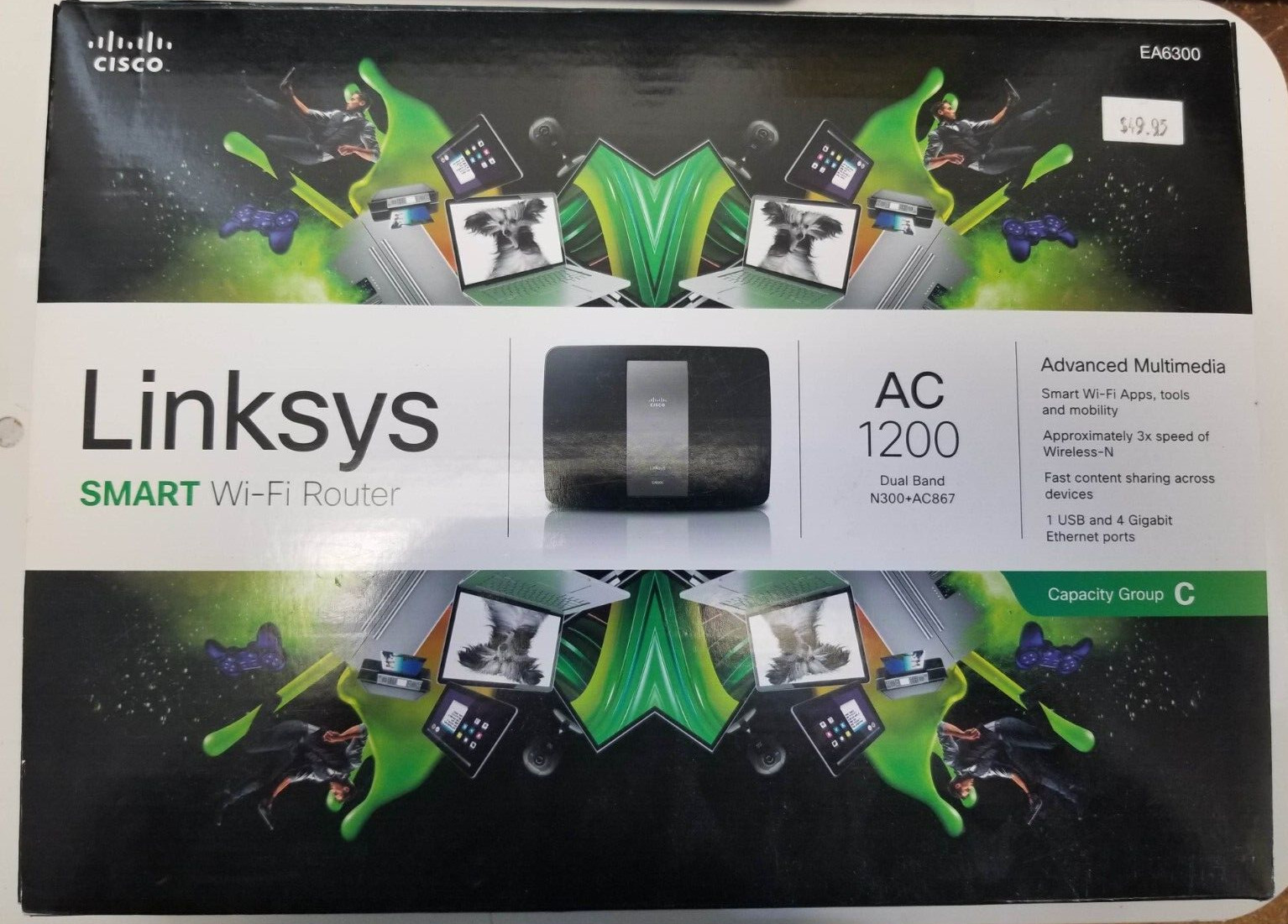 Cisco Linksys AC1200 Smart Wi-Fi Wireless Dual-Band Router EA6300