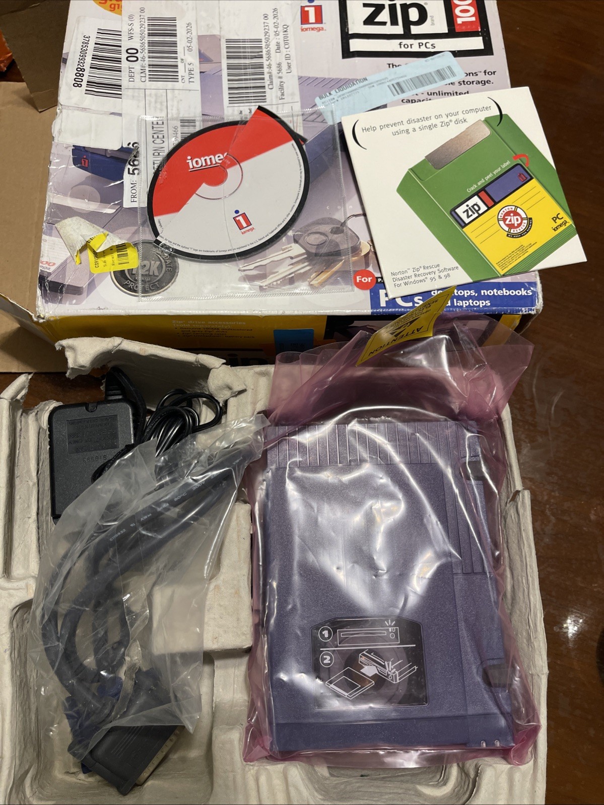 Iomega Zip 100 Drive (Parallel Port) Open Box PC Computer NOS