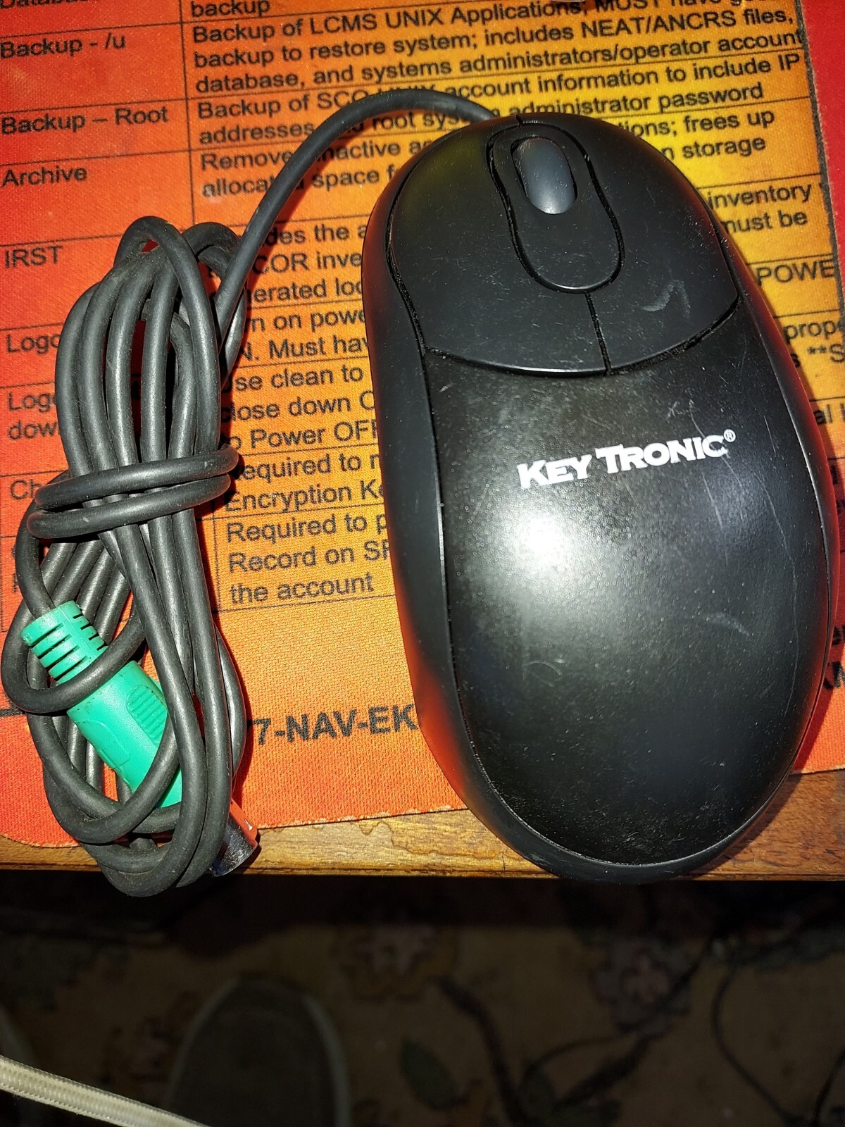 KEY TRONIC P/N: 2MOUSEPL-NP, MOUSE, BLACK, PS/2  m-3